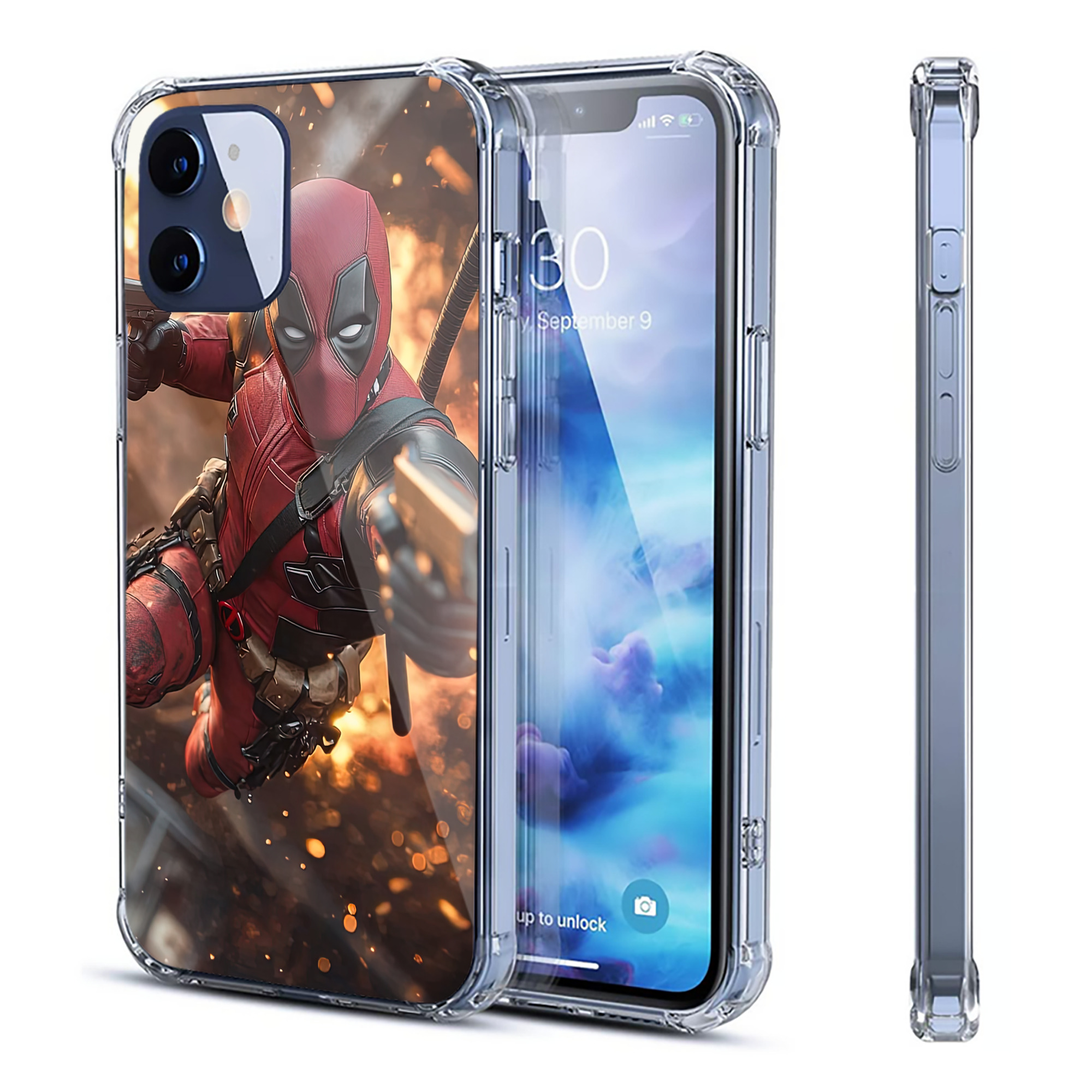 （画像用） Deadpool デッドプール 【iPhone 12シリーズ対応】透明スマホケース（クリアソフトケース）
